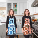 NICASA Kitchen Apron- Waterproof /Oil-Proof - Adjustable Aprons with Pockets for Women Men Washable - Pack of 2 (color As per availibility)