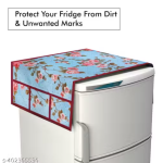 NicasaHD Premium Quality Fridge cover for Top with 1 pec handle set and 3 pec fridge mats - Set of 5 piece