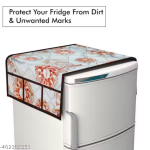 NicasaHD Premium Quality Fridge cover for Top with 1 pec handle set and 3 pec fridge mats - Set of 5 piece