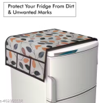 NicasaHD Premium Quality Fridge cover for Top with 1 pec handle set and 3 pec fridge mats - Set of 5 piece