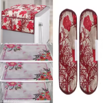 Nicasa HD Premium Quality combo of fridge top, 2 pec handle and 3 mats-set of 6 pieces