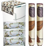 Fridge Cover With 6 Utility Pockets and 3 Piece Mat and 2 Handle Cover