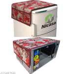 Krishna E premium quality Fabric Fridge Cover With 1 pec of Microwave Oven Cover - Set of 2 Pec