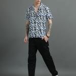 Men Regular Fit Printed Lapel Collar Casual Shirt