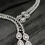 Sonamone Real Cubic Zircon V Shape Necklace Set