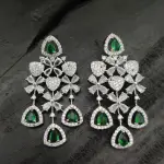 Rhodium Plated Cubic Zircon Antique Design Necklace Set