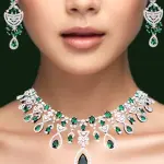 Emerald Green Royal Necklace with Earrings