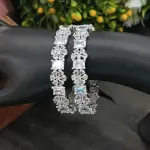 Sonamone Cubic Zircon Flower Design Bangles