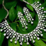 Rhodium Plated White Cubic Zircon Necklace Set