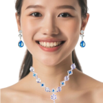 Elegant Royal Blue Teardrop Necklace Set