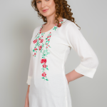 Sufiana White Rayon Tunic