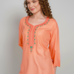 Sufiana Copper Rayon Loose Fit Tunic