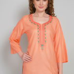 Sufiana Copper Rayon Loose Fit Tunic