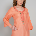 Sufiana Copper Rayon Loose Fit Tunic