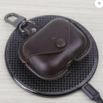 Leather Latch Headphone Case For Air pod Pro & Pro 2  (Dark Brown)