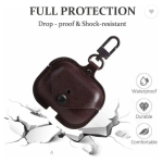 Leather Latch Headphone Case For Air pod Pro & Pro 2  (Dark Brown)