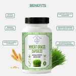Trustmeds Organic Wheat Grass Capsules 500mg, 60 Veg Capsules: Chlorophyll Detox, Alkalizing Superfood for Immunity & Energy