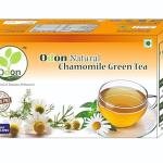ODON NATURAL Chamomile Herbal Green Tea | 25 Tea Bags | Caffeine-Free Ayurvedic Tea for Stress Relief & Better Sleep