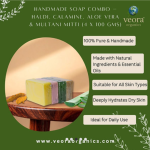 Handmade Soap Combo – Haldi, Calamine, Aloe Vera & Multani Mitti (4 x 100 gms)