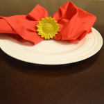 Flower Napkin Rings Set of 4 Handcrafted Décor (Yellow Antique)