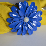 Vibhsa Handcrafted Flower Napkin Rings (Set of 4, Blue)