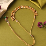 Gold-Plated Copper Alloy Necklace And Earring Set With Red And Green Stones