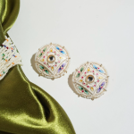 Multi-String Beaded Choker Necklace Set With Matching Stud Earrings