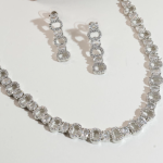 American Diamond Necklace Set With Earnings