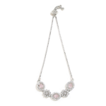 Rhodium Plated Adjustable Delicate AD Stone Chain Bracelet for Women and Girls