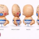 Baby Arrival Foil Balloon Pink & Blue (pack of 1)