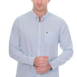 Light Blue Vertical Stripe Classic Fit Shirt