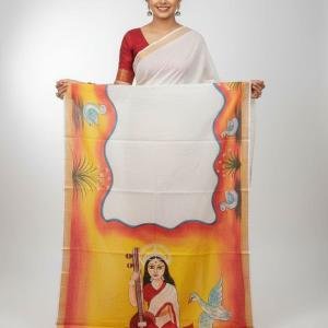 Kerala Hand Painted Saree with Blouse