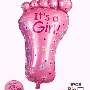 Baby Shower Foot Aluminum Foil Balloons Blue Pink For Girl-Boy (pack of 1)