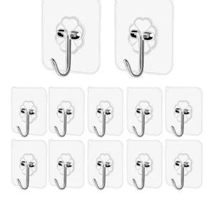 Self-Adhesive Hooks Sticky Hook Non-Slip Heavy Duty for Kitchen, Bathroom, Clothes, Office