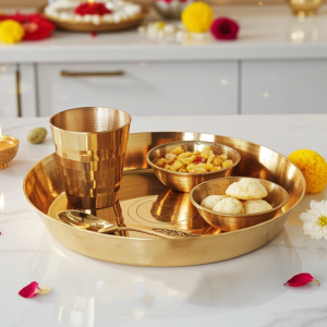 Brass Laddu Gopal Thali Set