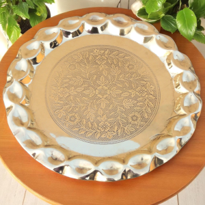 Brass Plate With Flower Design