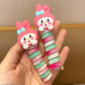 🌈 LetzShoppe Rope Telephone Wire Hair Rubber Bands – Pack of 2