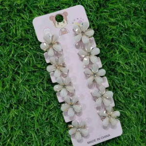 Mini Pearl & Flower Hair Clips – Small Metal Hair Accessories for Women (Pack of 10)