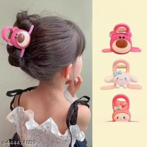 ✨ ETZ Shoppe Korean Fancy Cartoon Hair Claw Clips - Set of 3 (Multicolor) ✨