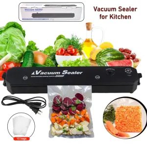 Vacuum Sealer Machine with 10 Bags Automatic Hands Free Smart Food Preservation 1 Set