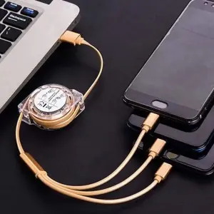 Retractable 3 in 1 Charger Cable for Phones Android 1 Pc Multi Usb
