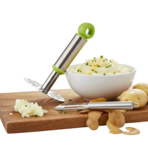2-in-1 Stainless Steel Potato Vegetable Pav Bhaji Masher, Multi color Masher & Peeler Set