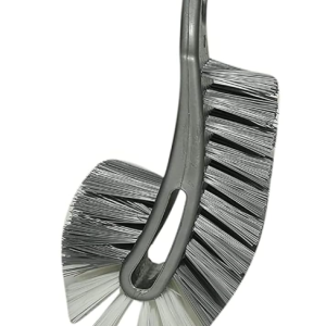 Plastic Double Sided Flexible Toilet Brush in Hockey Design for Western and Indian Toilet Cleaning