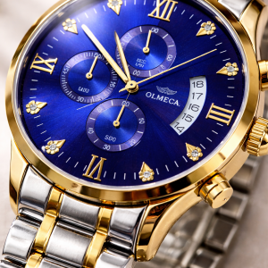 OLMECA Premium Chronograph Watch for Men | All 3 Sub-Dials Working | Automatic Date Change | Stylish & Durable Timepiece