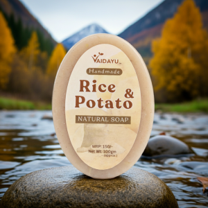 Vaidayu Rice & Potato Handmade Soap – For Skin Brightening, Tan Removal & Dark Spot Reduction (100g)