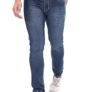 Men’s Blue Regular Fit Jeans for Men | Stretchable Denim Pants with Classic 5 Pocket Design