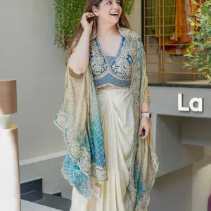 D 98 Elegant Embroidered Saree Set – Timeless Festive Glamour