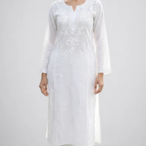 Dhruti Premium Cotton Self Design Chikankari Kurti