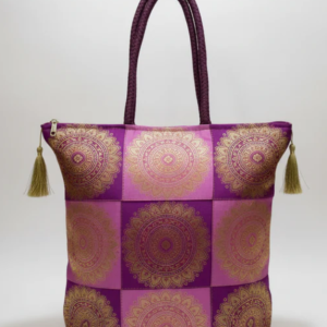 REET Banarasi Brocade Latkan Bag Satrang