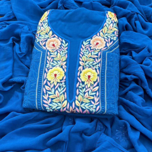 VANMALA Blue Pure Viscose Chikankari Kurta Dupatta Set